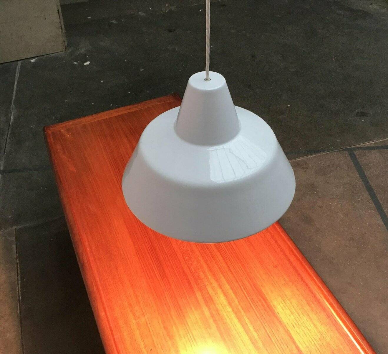Modern Danish enamel pendant lamp from the mid-century by Louis Poulsen, 1960s.