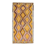 Fade Yellow Long Wide  Vintage Kilim Rug,Geometric Tribal Design,152x296 Cm