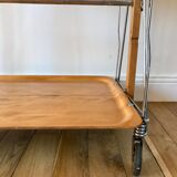 Scandinavian service in beech wood metal and metal upright in 60s