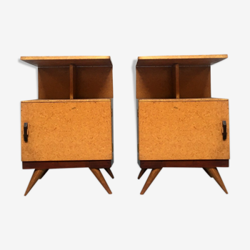 Ensemble de 2 tables de chevet, années 1960