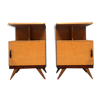 Ensemble de 2 tables de chevet, années 1960