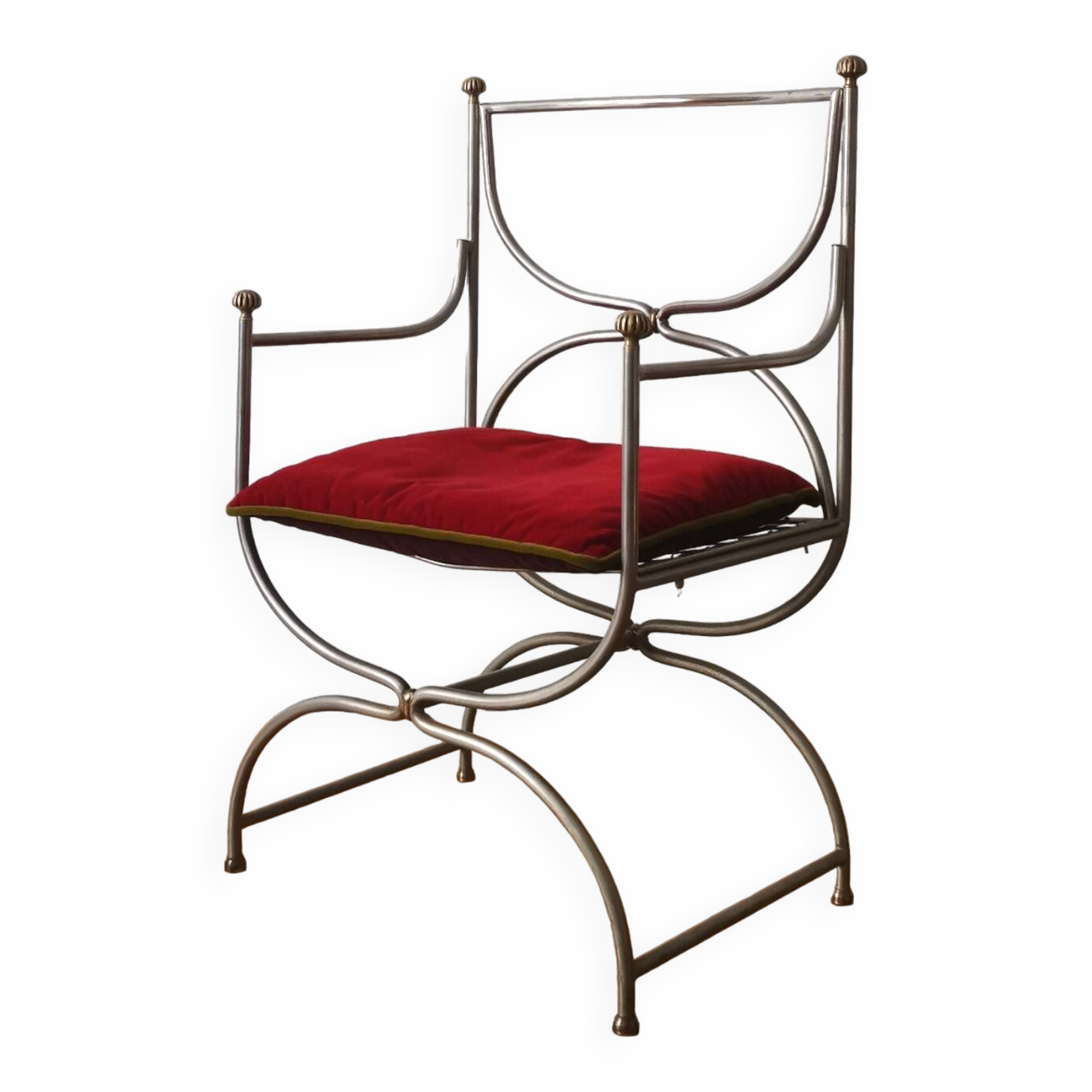 Curule armchair, Maison Jansen, 1970
