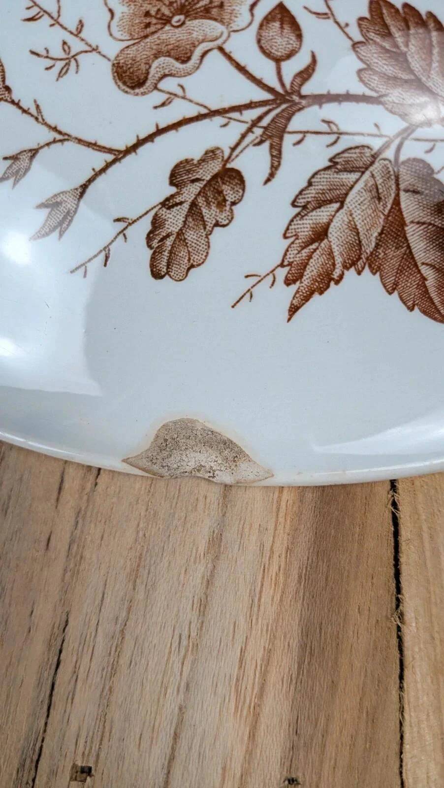Antique compotier Badonviller model Blackberry in ironstone