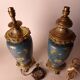 Pair of Asian style lamps in cloisonné and bronze