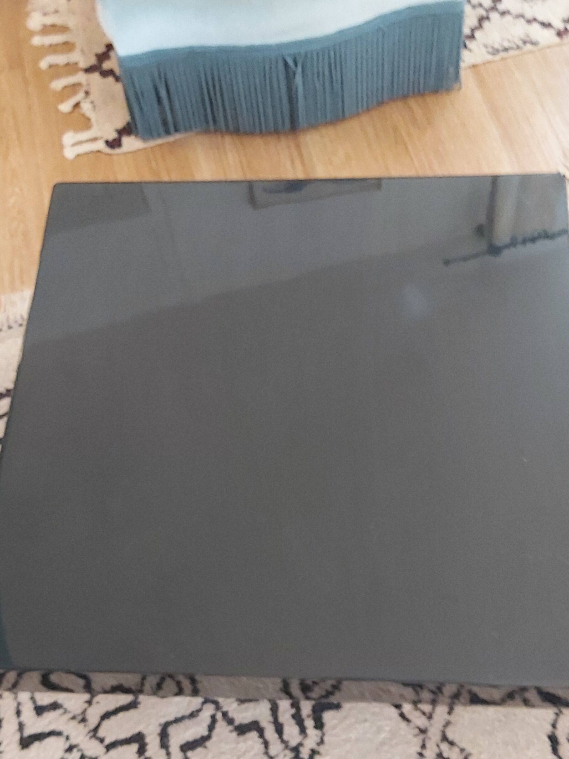 Coffee table in black varnish 70s