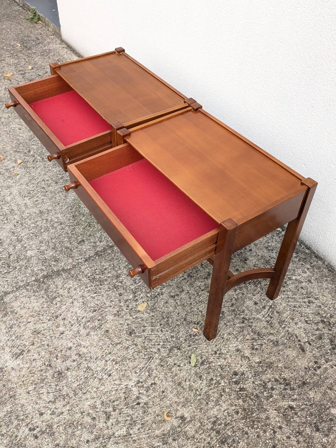 Pair of vintage Jacques Hauville bedside tables 1960 Roche Bobois