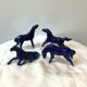Lot 4 anciens chevaux statuettes bleues vintage