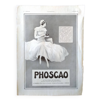 A paper advertisement from a period magazine from the year 1930 Phoscao breakfast