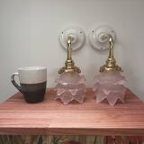 Pair of tulip flower wall lights