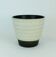 Mid century flowerpot planter u-keramik stripe pattern shades of gray and black 50s 60s