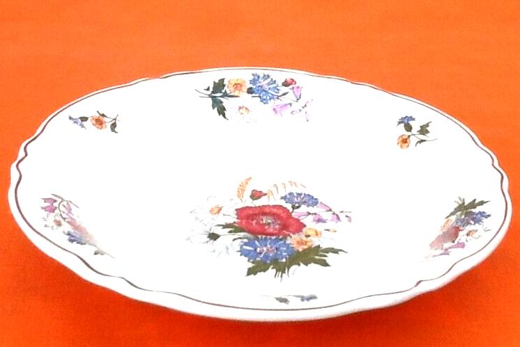 Large salad bowl with polylobed edges Earthenware Sarreguemines France Agreste model