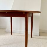 Round teak dining table Scandinavian design