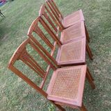 Set of 4 old cane chairs