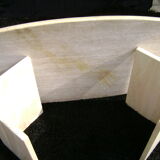 Oval coffee table in travertine italy from the 1970s