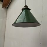 Old enamelled sheet metal lamp