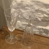6 vintage champagne flutes patterned leaves or petals