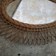 Vintage sun mirror in rattan 63x64cm