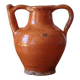Ancient Orjol jug in orange glazed terracotta from South West France, 19th century.