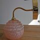 Vintage globe wall lamp in pink Clichy glass