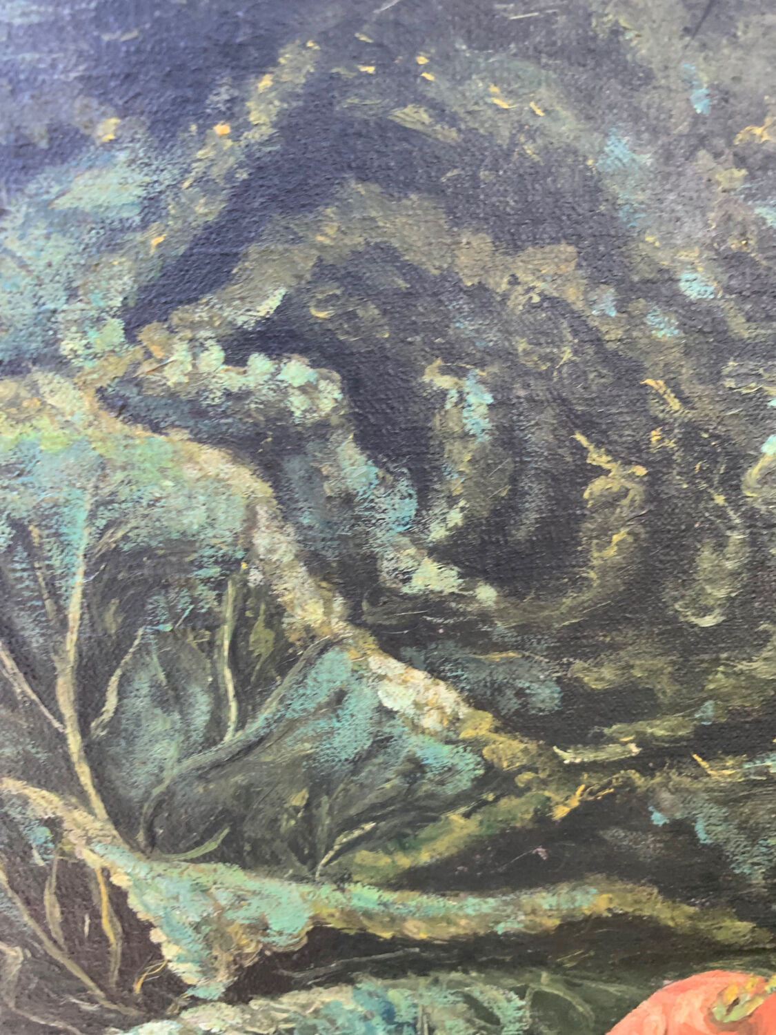 Still life with cabbage old painting