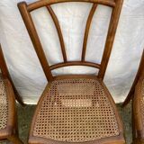 3 chaises bistrots cannées anciennes