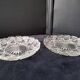 Pair of old coasters or carafes in molded pressed glass