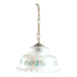 Suspension en verre opaque forme tulipe