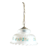 Suspension en verre opaque forme tulipe