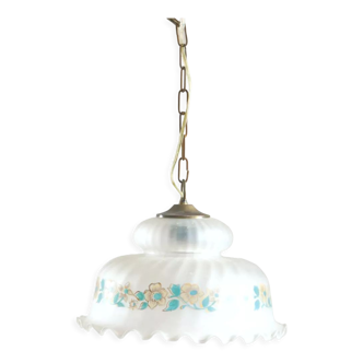 Opaque glass chandelier tulip shape