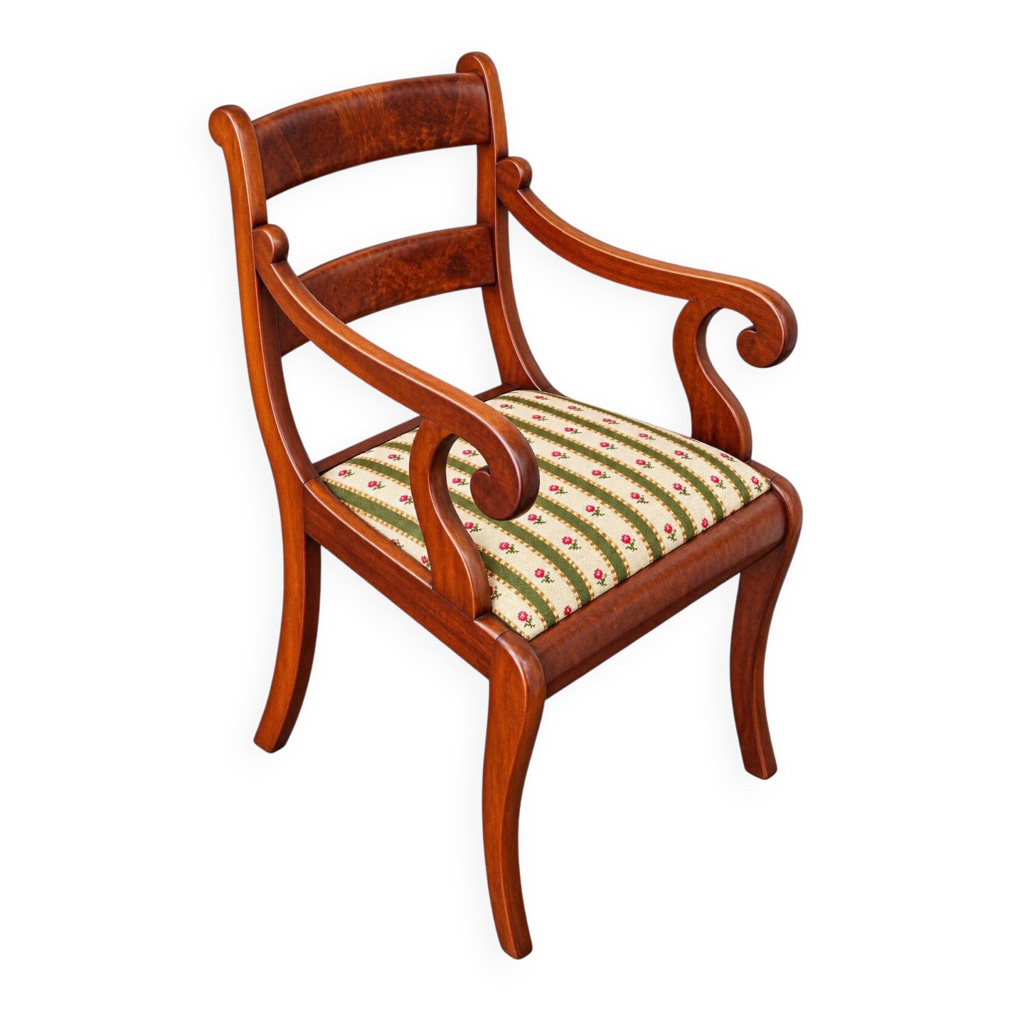 Antique mahogany armchair in the Edwardian / Sheraton Revival style, 19th/2