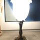 Brass bedside lamp Tulip lampshade