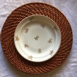 Set of 6 wicker and rattan undertributions