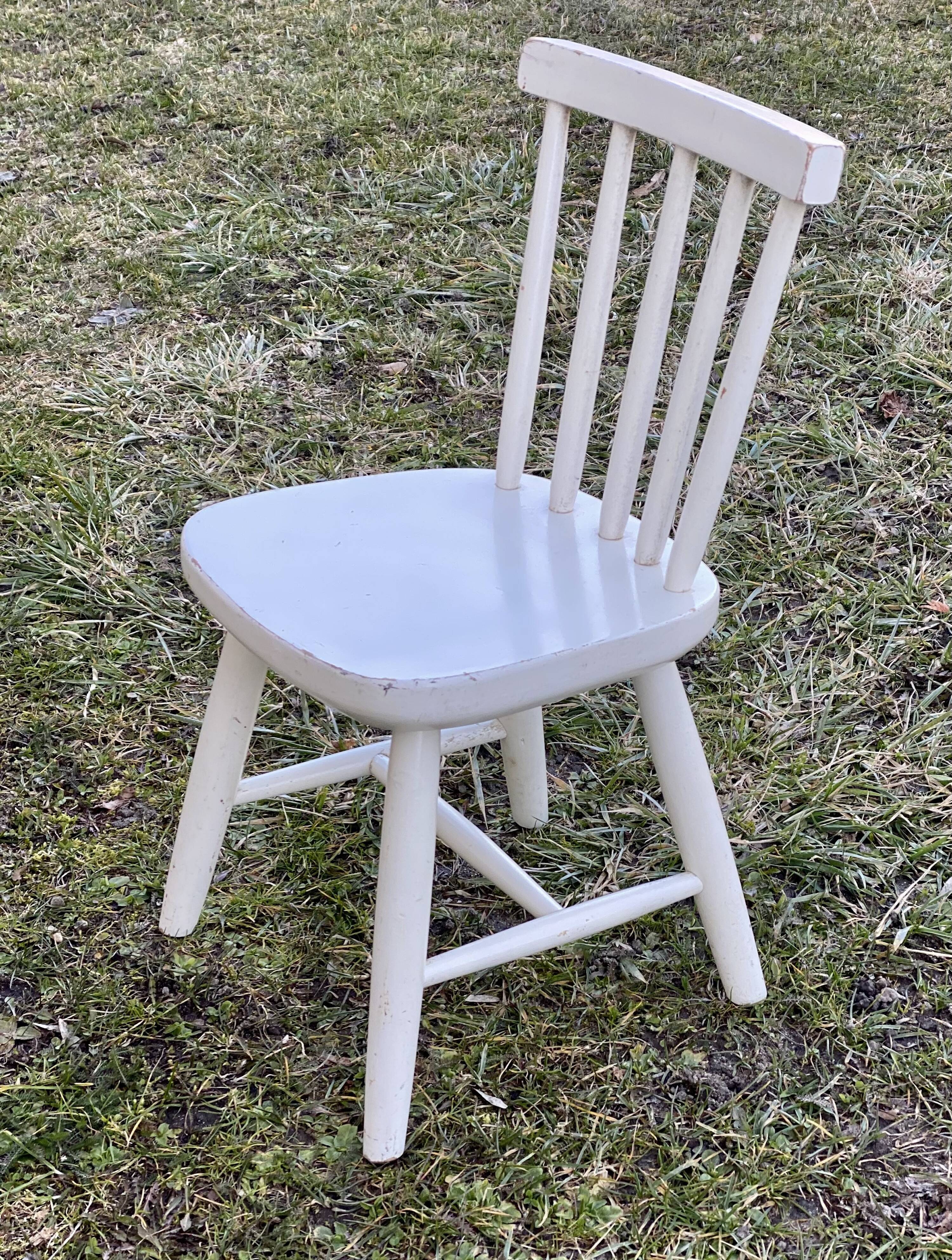 Vintage 1970s children's chair painted wood