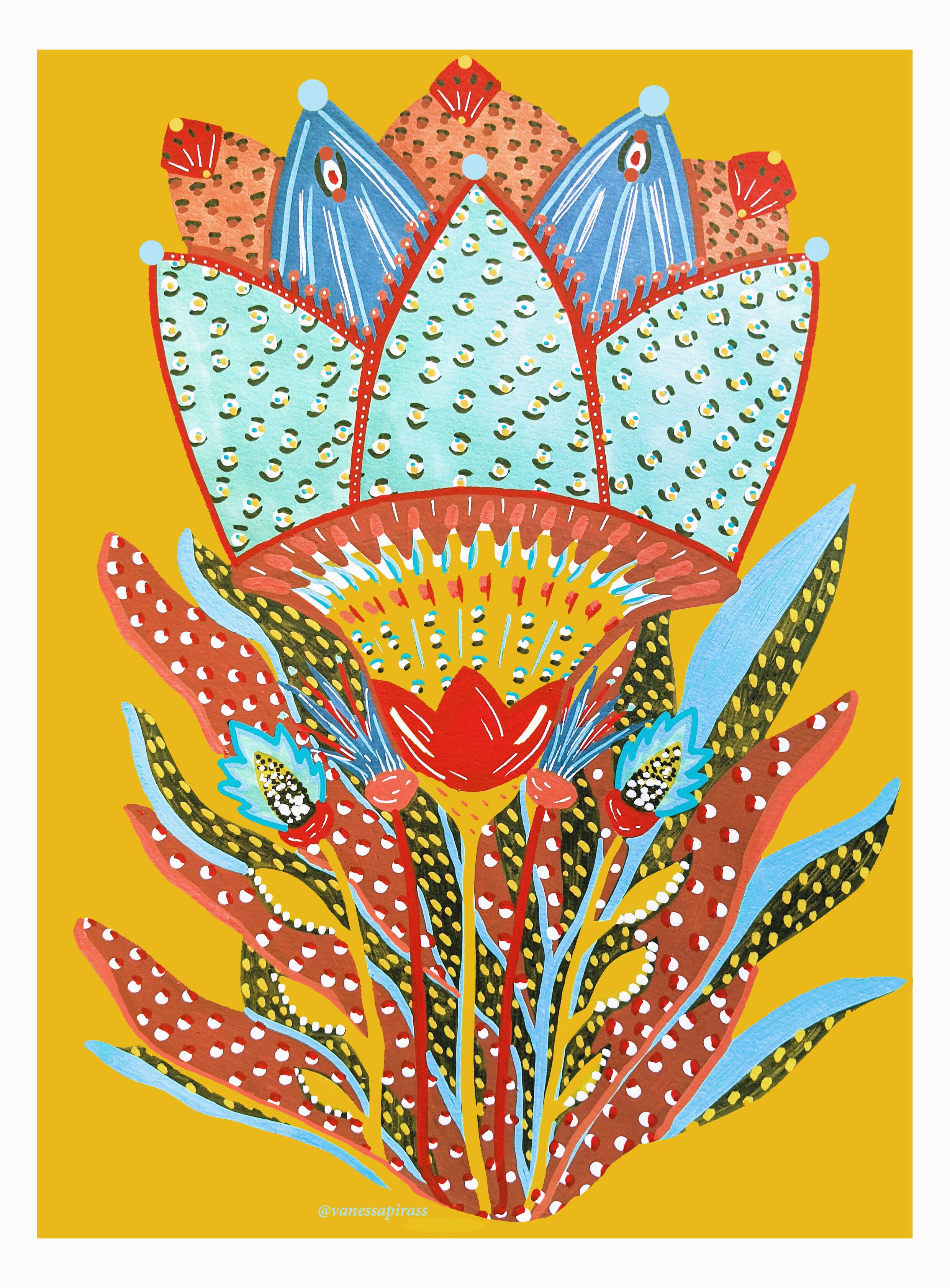 illustration yellow flowers