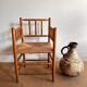Antique Dutch bobbin chair with rush seating