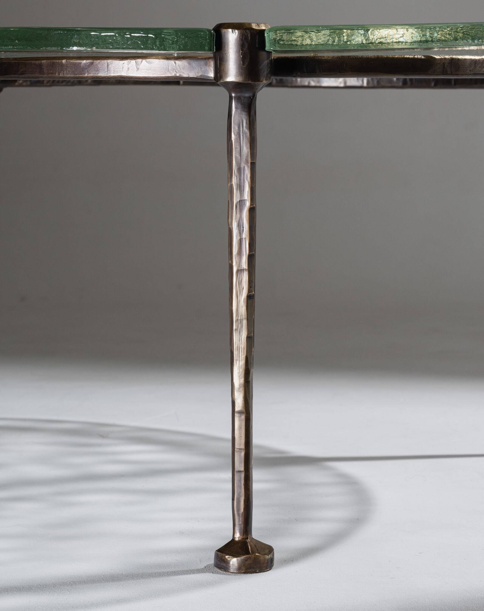 Bronze and glass coffee table, Lothar Klute, 1980s