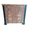 Raw and painted walnut chest of drawers 19th century