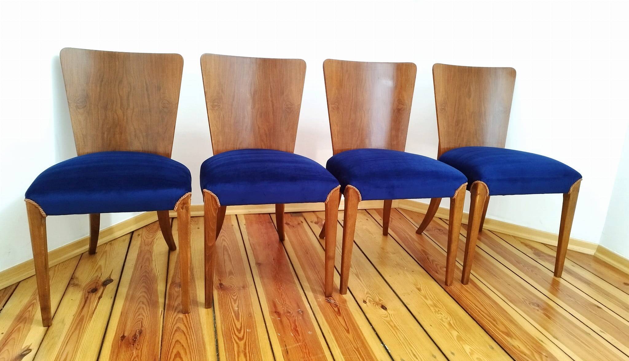 H-214 Chairs attributed by Jindřich Halabala for Up Zavody, 1950s, Set of 4