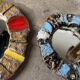 Pair of ceramic mirrors 1950 dlg Mithé