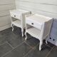 Pair of white patinated Louis XV style bedside tables