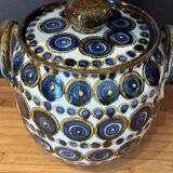 Enameled stoneware pot with lid