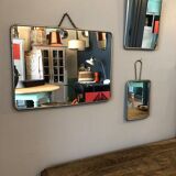Set of 3 old barber mirrors