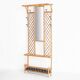 Vintage hall coat rack with mirror. Cane and metal. France, 1960s