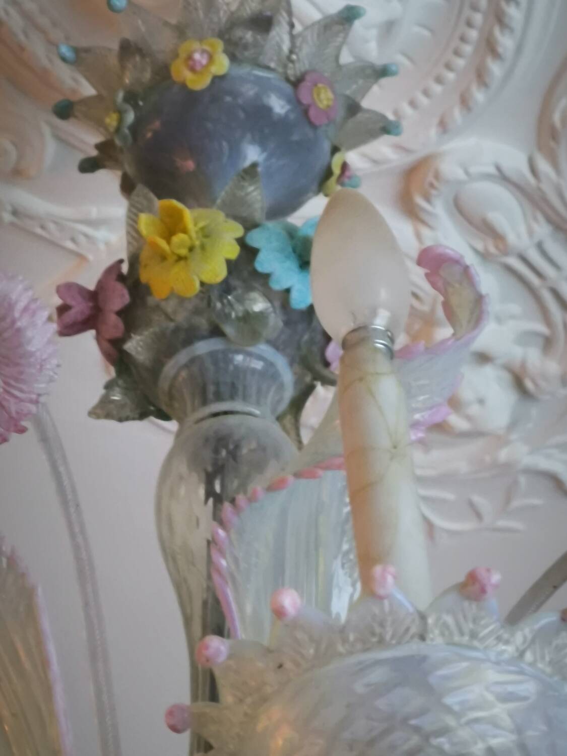 Multicolored Murano glass chandelier circa 1900