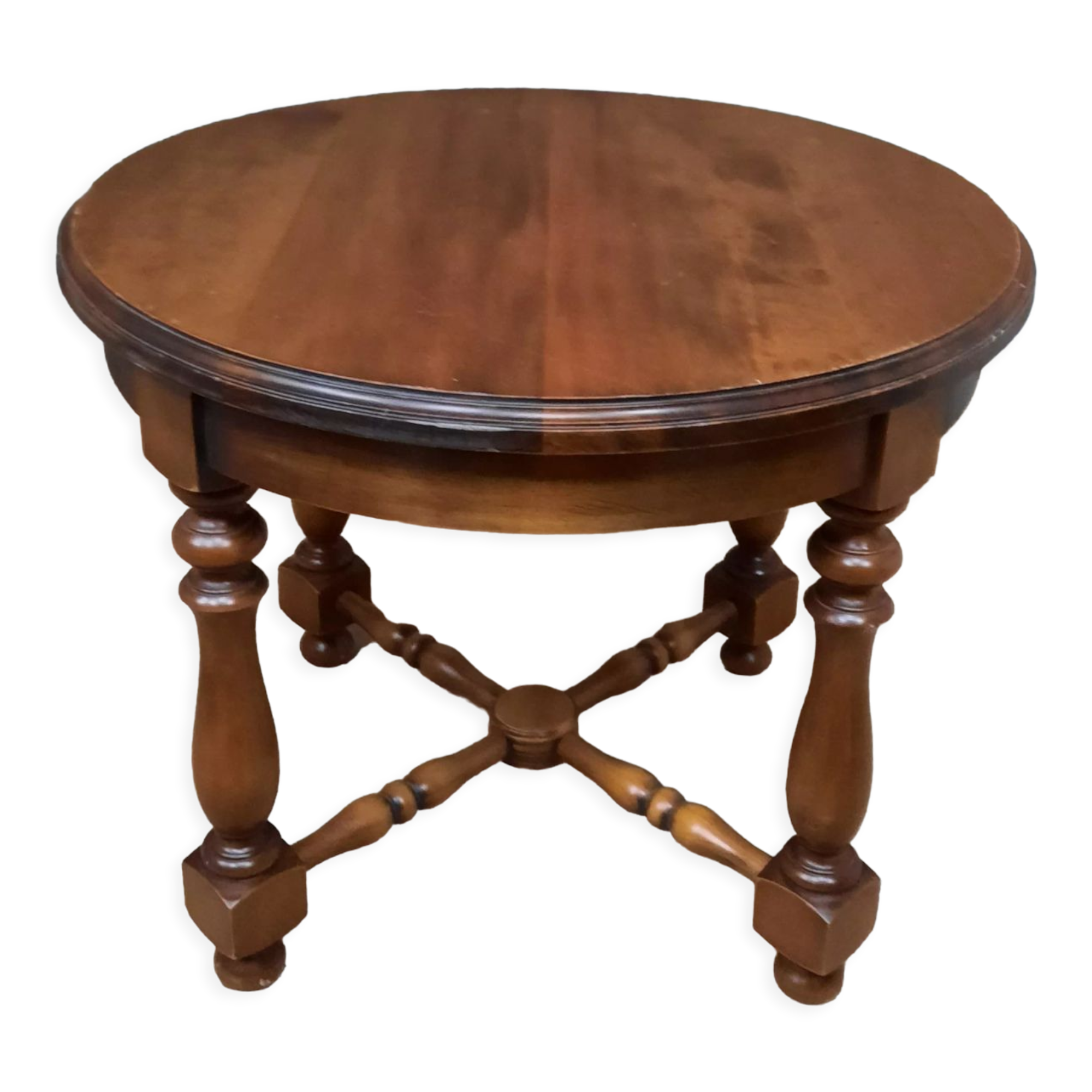 Round wooden coffee table
