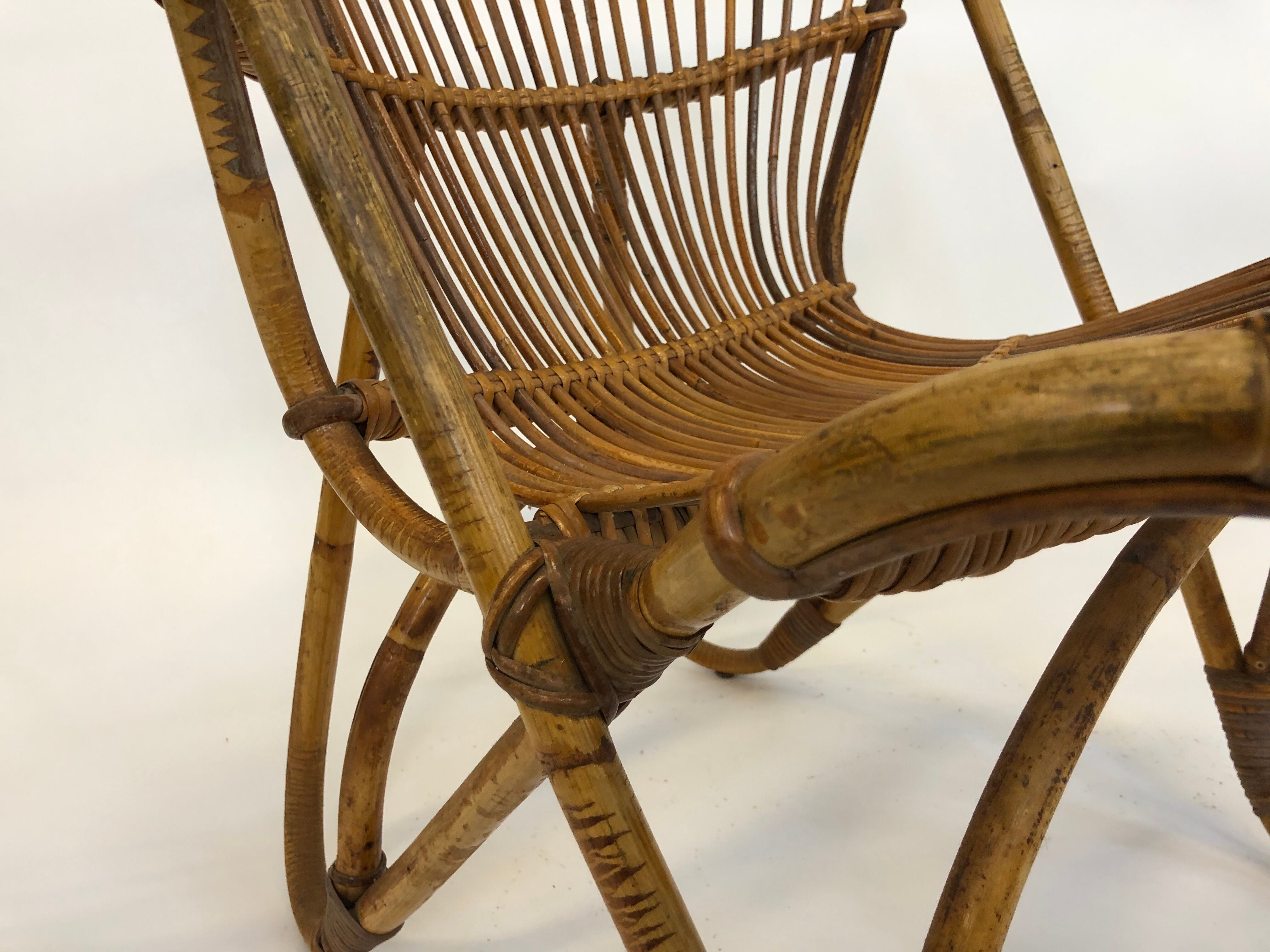 Rohe Noordwolde rattan chair, 1960, Netherlands