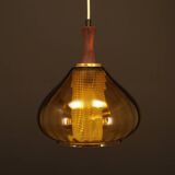 Glass pendant lamp, Danish design, 1970s, production: Denmark