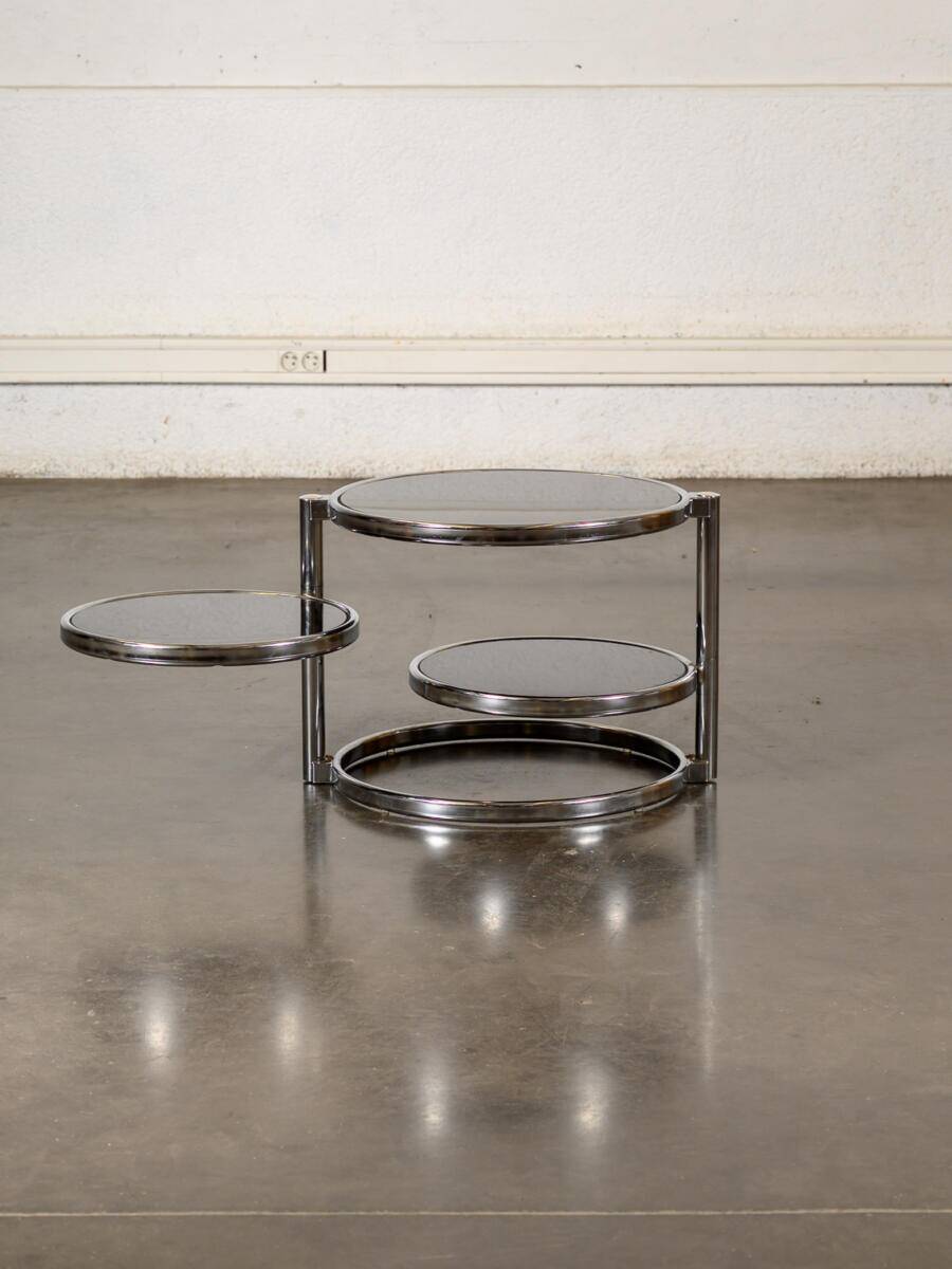 Chrome and glass coffee table