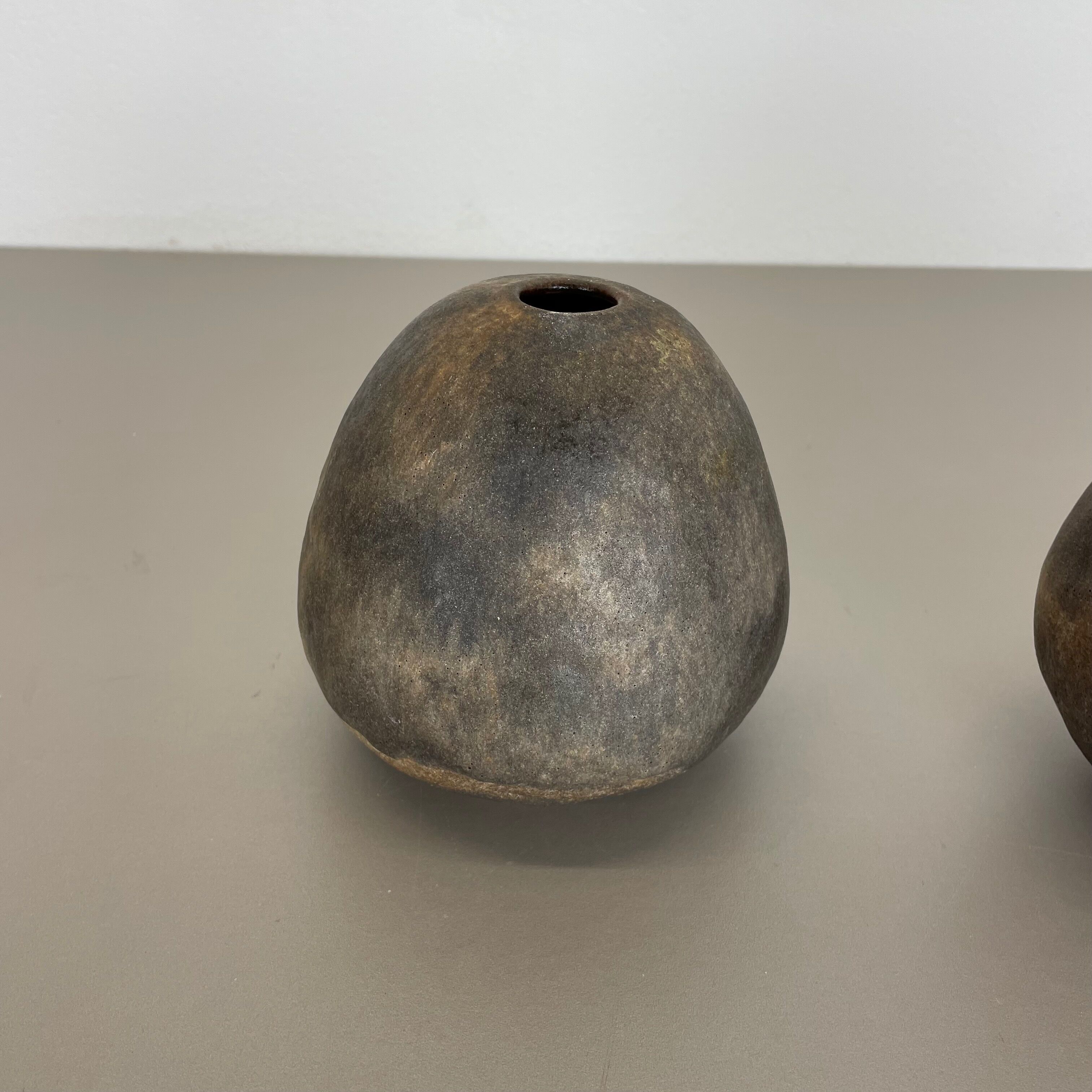 Set of 2 West German Ceramic Studio Vase Object by Helmut Schäffenacker, 1960s