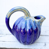 Pitcher carafe in blue ceramic